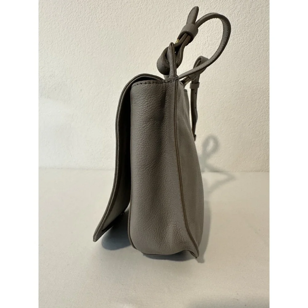 Fossil Pebbled Leather Crossbody Bag Gray Adjustable Strap